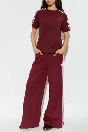 adidas T-shirt With Logo, Womens, Burgundy
