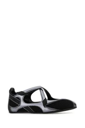 The Attico Mesh-Panel Ballet Ballet Flat - Black
