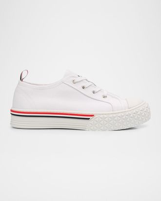 Thom Browne Collegiate Low-Top Canvas Sneakers