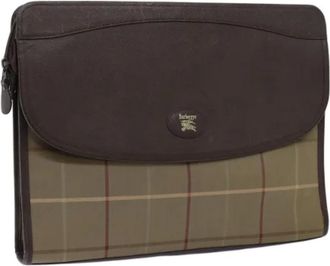Burberry Pre-owned Tela clutches - - Pre-owned - Donna - Marrone - ONE SIZE