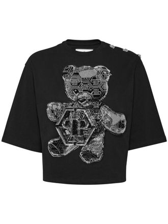 Philipp Plein crystal-embellished cotton t-shirt - Black