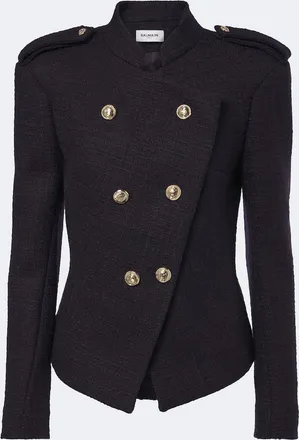 Balmain Chaqueta cruzada de tweed en mezcla de lana