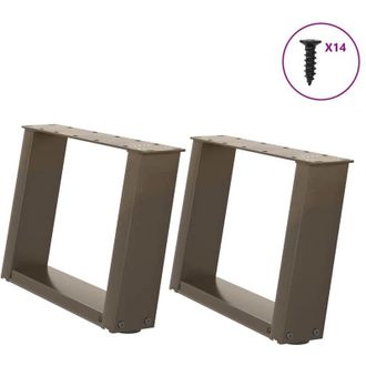 vidaXL Vidaxl - Patas Para Mesa De Centro En Forma De U (2 Unidades, Acero Natural, 40 X 30-31 Cm)