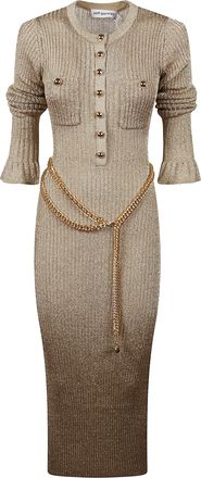 Self Portrait Ribbed Knit Midi Dress