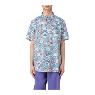 Patagonia Short Sleeve Shirts, male, Multicolor, Size: S Geometric Print Short Sleeve Shirt