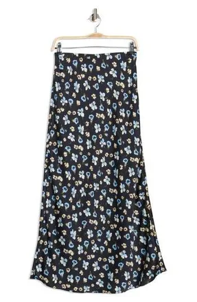 Elie Tahari Floral Print Maxi Skirt in Navy Floating Pansies at Nordstrom Rack, Size X-Small