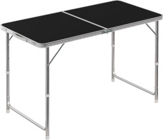 Woltu Woltu Tavolo Da Campeggio Pieghevole Portatile Con Maniglia Per Picnic Giardino Nero
