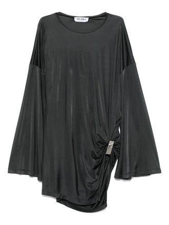 The Attico Asymmetrical Dress With Draped Bell Sleeves