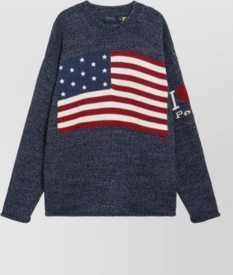 Polo Ralph Lauren sweater flag design heart detail knit