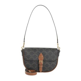 Celine Celine, Tassen, Dames, Bruin, ONE Size, Leer, Folco Schoudertas