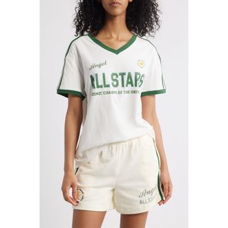 The Mayfair Group Angel All-Stars Cotton Graphic Baseball T-Shirt in Cream at Nordstrom Rack, Size Medium/large