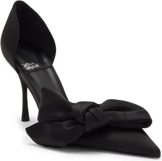 Jeffrey Campbell Tiff Pointed Toe Pump in Black Satin at Nordstrom, Size 7.5