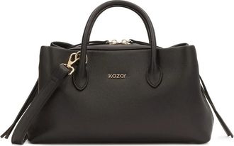 Kazar Leren tas met sculpturale lijnen - Dames - Handtassen - Bruin - ONE Size - Leer - Tassen