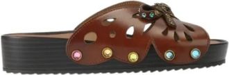 Kurt Geiger Dames Slippers - Dames - Sandalen - Bruin - 36 EU - Leer - Schoenen