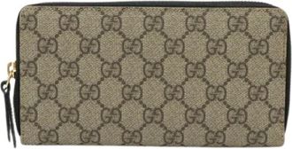 Gucci Pre-owned Wallets, female, Beige, Size: ONE SIZE Pre-owned Canvas wallets