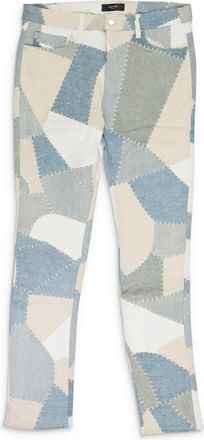 Amiri Alabaster Denim Patchwork Skinny Jeans