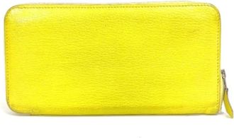 Herm&egrave;s Tweedehands leren portemonnees - Dames - Vintage Accessoires - Geel - ONE Size - Leer - Vintage