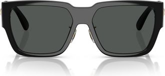 Versace Biggie 57mm Rectangular Sunglasses in Dark Grey at Nordstrom