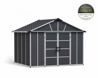 Palram Yukon 11 x 9 Shed + Floor Wpc - L271 x W332 x H252 cm - Dark Grey