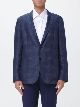 Ermenegildo Zegna Blazer a monopetto in lino e lana a quadri