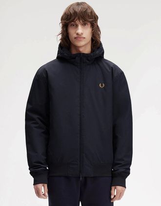 Fred Perry Mens Fred Perry Mens Hooded Brentham Jacket - Navy 248 - Black - Size: 38/Regular