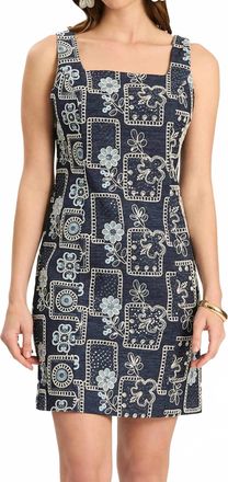 Tyler B&ouml;e Pamela Embroidered Shift Dress In Dark Denim