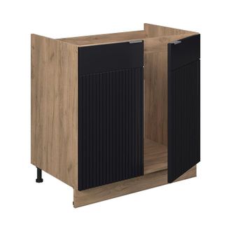 Vicco Armario Bajo Para Fregadero Fame-line, Rayas Negras, 80 Cm Sin Encimera, Vicco