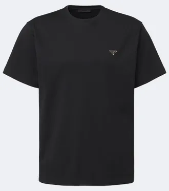 Prada T-shirt in jersey di cotone con logo