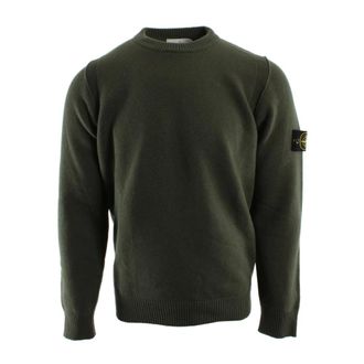 Stone Island Round-neck Knitwear, male, Green, Size: L Round-neck Knitwear