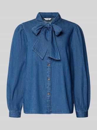 b.young B.Young Regular Fit Schluppenbluse im Denim-Look Modell KAIRON in Jeansblau Melange, Gr&ouml;&szlig;e 34