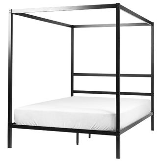 Beliani Beliani - Cama Con Somier De Metal Negro 140 X 200 Cm Contrachapado Marco Dosel Lestards