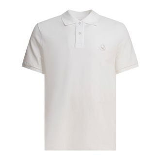 Moose Knuckles Polo Shirts, male, White, Size: S White Polo Shirt Comfort Style