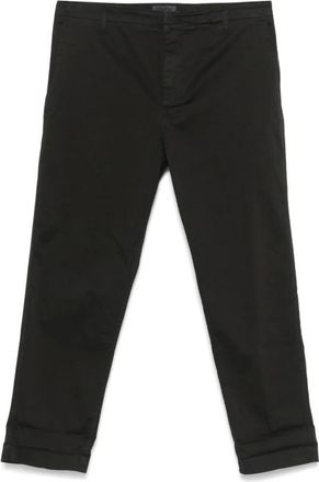 Dondup Broeken, Heren, Zwart, W38, Katoen, Cropped broek