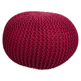 Wanderlust Deco Wanderlust Deco - Puff De Algod&oacute;n Trenzado Rojo 45x45x30