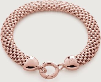 Monica Vinader Rose Gold Woven Wide Chain Bracelet