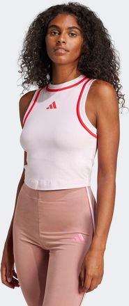 adidas Tanktop ADIDAS SPORTSWEAR ESSENTIALS COLOR-POP COTTON CROP, Damen, Gr. XXL, pink (clear pink), Obermaterial: 93% Baumwolle, 7% Elasthan, Rundhals, Top