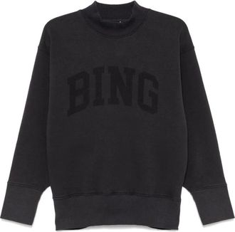 Anine Bing Zwarte Jersey Sweatshirt met Logo Print - Dames - Sweatshirts - Zwart - S - Katoen - Hoodies & sweatvesten