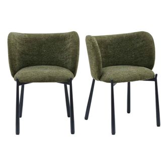 Moloo Silla de mesa de tela luxury caqui (x2)