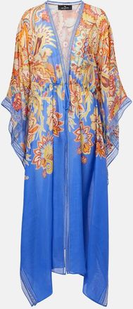 Etro Copricostume in cotone e seta con stampa