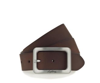 Mustang Lederg&uuml;rtel MUSTANG, Damen, Gr. 105, braun, Rindsleder, unifarben, vintage, Basic, G&uuml;rtel Lederg&uuml;rtel, Eckige, mattfarbene Schliesse, 3,5 cm