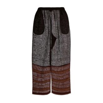 Tory Burch Broeken, Dames, Veelkleurig, XS, Linnen, Linnen Strandbroek