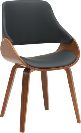 Clp Silla de comedor con asiento de simil cuero nogal/negro