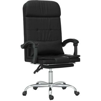 vidaXL Massage Reclining Office Chair Black Faux Leather vidaXL
