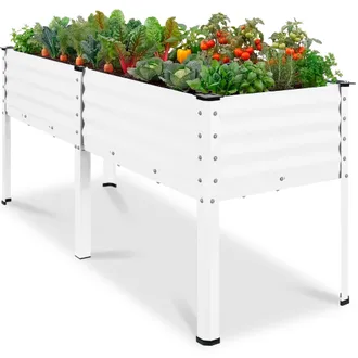 Best Choice Products 72x24x30in Non Toxic Elevated Galvanized Metal Garden Bed Corner Protectors