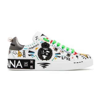 Dolce & Gabbana Graffiti Print Low Top Trainers