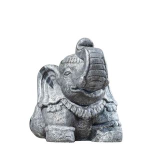 Wanda Collection Estatua elefante sentado 40 cm gris envejecido