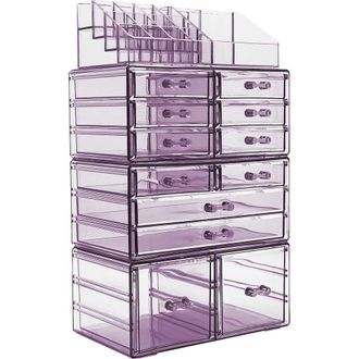 Sorbus Makeup and Jewelry Storage Case Display Set - Marble in Purple at Nordstrom Rack