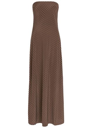 Matteau Polka dot Silk Midi Dress - Brown - 1 (UK 6 / XS)