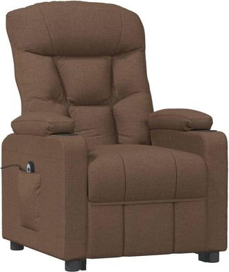 vidaXL Sill&oacute;n Reclinable El&eacute;ctrico De Tela Marr&oacute;n Vidaxl