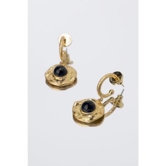 Classicharms Roaming Venus Crystal Molten Earrings in Gold/black at Nordstrom